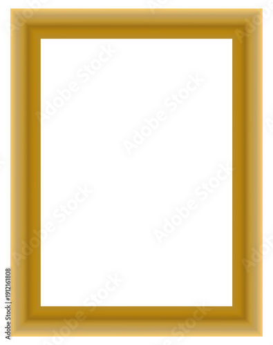 Rich matte golden rectangular frame for elegant luxury design, decorative border for certificates and photos