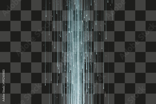 Light Stream Digital Art Effect Falling Particles Vertical Bright Glowing Cyan Overlay Template