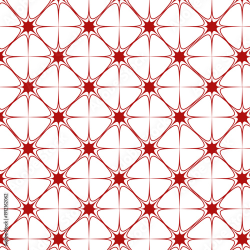 Black and white scintillating grid optical illusion pattern. Abstract geometric background with repetitive starburst lattice and phantom dots for visual perception concepts.