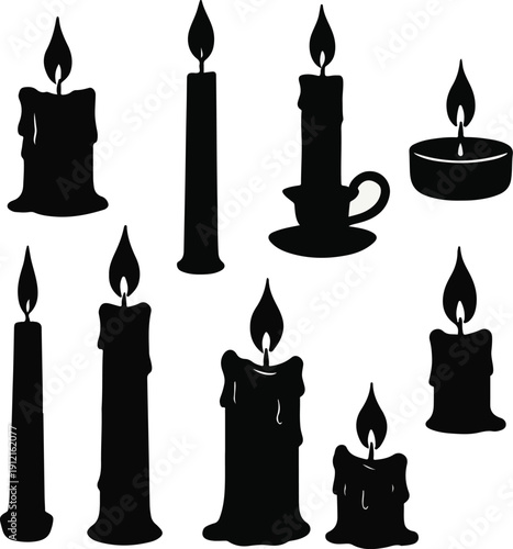 set of burning candles