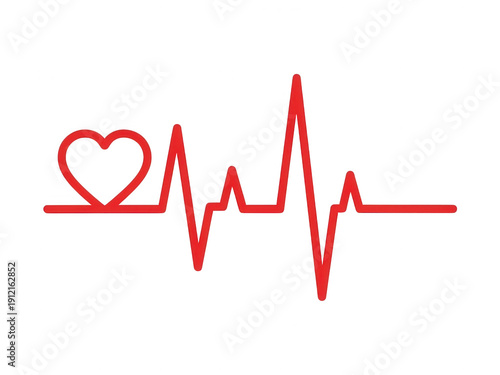 Heartbeat line icon isolated on transparent background