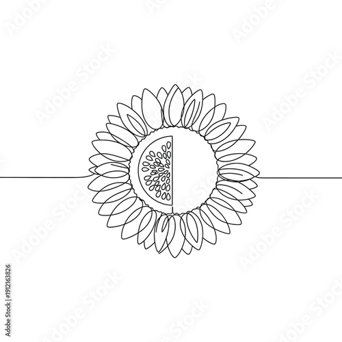 Stunning sunflower illustration with intricate details and patterns