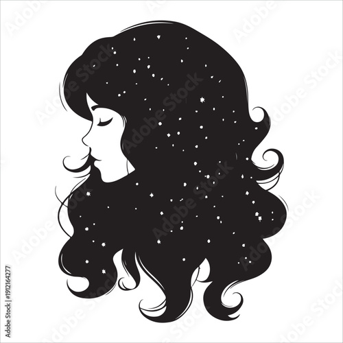 Hair Tinsel silhouette vector