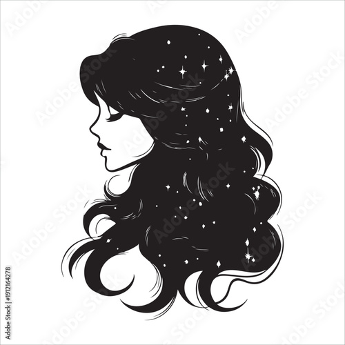 Hair Tinsel silhouette vector