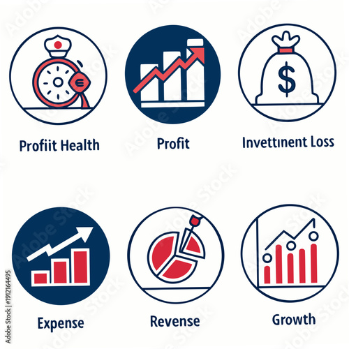Business icons for project management and finance Vector