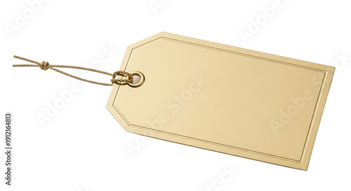 Gold tag isolated on transparent background