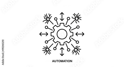 Automation concept with gear and neuron connections