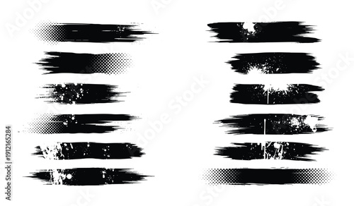 Sequential Black White Smear Patterns With Dotted Clusters In Linear Arrangement