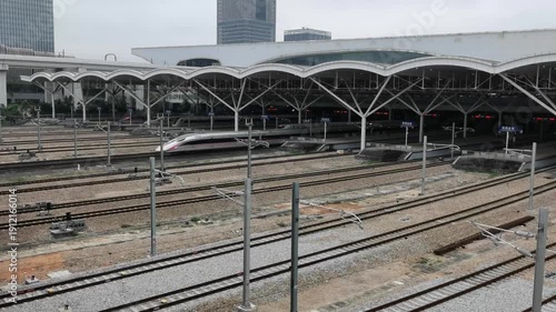 Wallpaper Mural China High-Speed Rail Station with Fuxing Train Departure Torontodigital.ca
