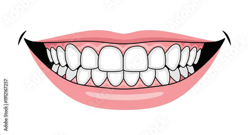 vector illustration of lips with red lips