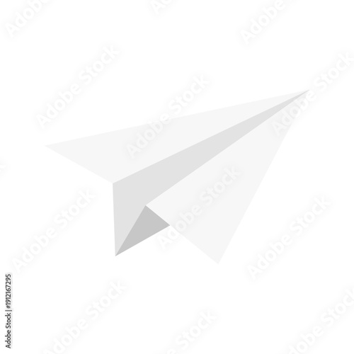 White paper airplane icon