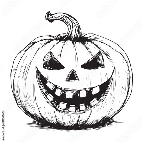 Funny Halloween pumpkin silhouette collection. Vector illustration isolated on a white background