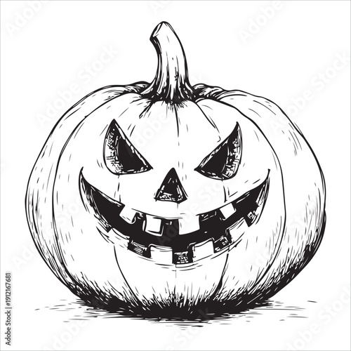 Funny Halloween pumpkin silhouette collection. Vector illustration isolated on a white background