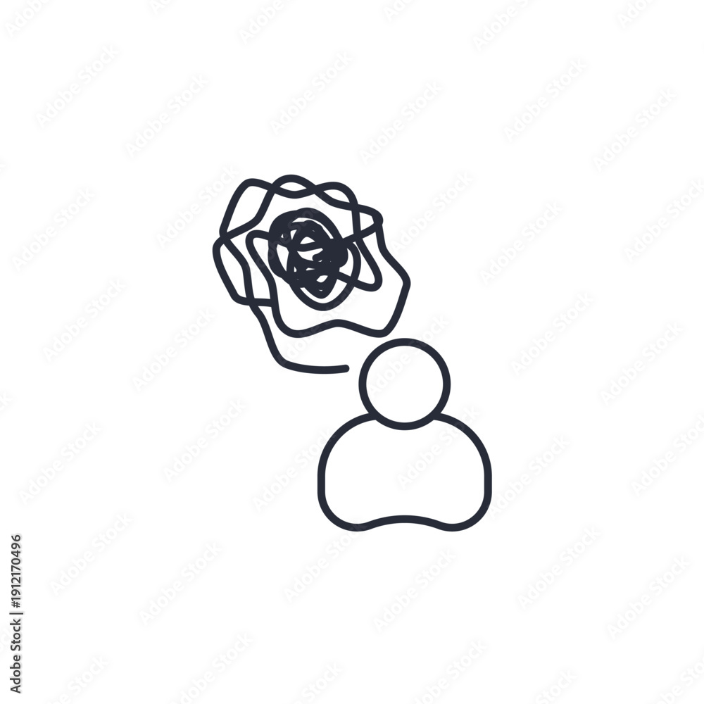 Obraz premium stress vector icon. flat sign for mobile concept and web design. Symbol, logo illustration. Vector graphics