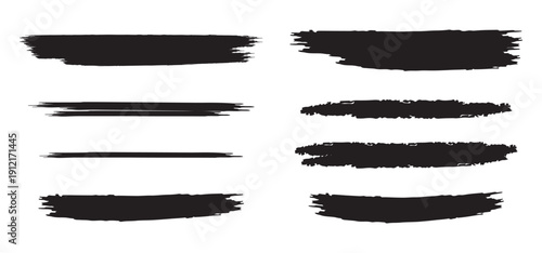 Brush strokes vector. Set of rectrangle shape brush strokes. Set of paint brush stroke and abstract grunge banner for graphic background decoration