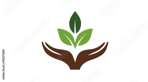 Eco-friendly hands cupping a vibrant green plant, representing natural growth, environmental care, sustainability, and life.