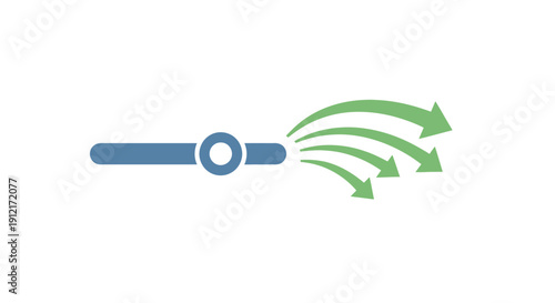 Blue Fan Blowing Air Outward.