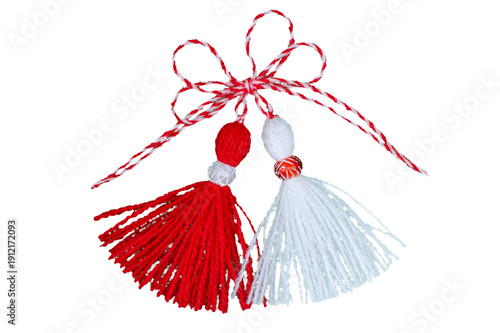Every spring, on March 1st, Bulgarians hang a martenitsa on their lapel. It is worn until a stork or a blossoming midsummer tree is seen, and then it is hung on a blossoming branch. Png.