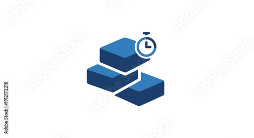 Blue blocks with clock icon.