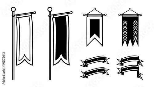 A collection of various banner designs and shapes Vector