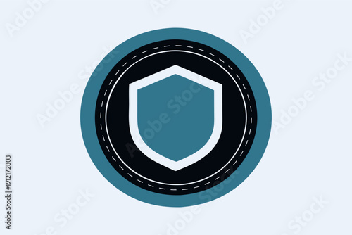Abstract circular road ring logo with hexagon center icon