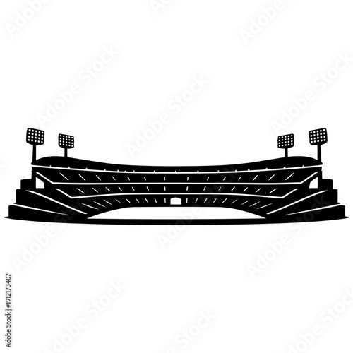 Soccer stadium icon vector isolated with detailed arena design football sport venue symbol