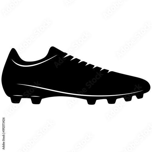 Soccer cleat icon vector isolated with simple flat black silhouette football shoe sports equipment symbol