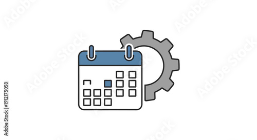 Calendar icon with gear settings.