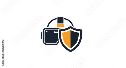 Camera with shield protection symbol.