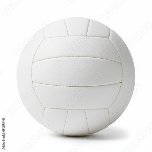 Clean white volleyball isolated on a white background, ready for a game.