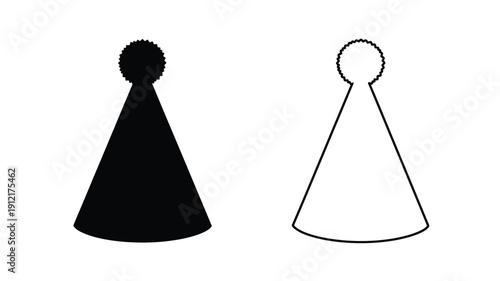 Two simple cone shapes one black and one white a visual contrast silhouette