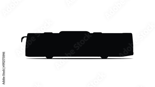 Black silhouette of a modern tour bus side view silhouette