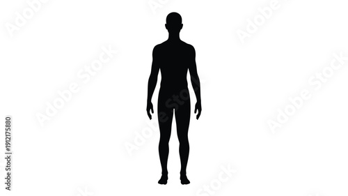 Full body view of a human figure against a white background silhouette
