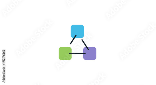 Colorful blocks connected by lines.