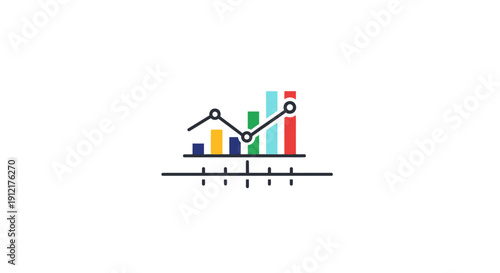Colorful business graph chart illustration.