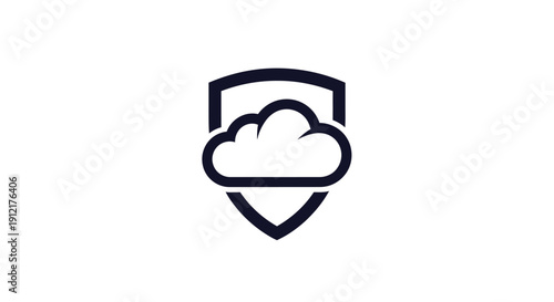 Cloud Security Shield Icon Symbol.