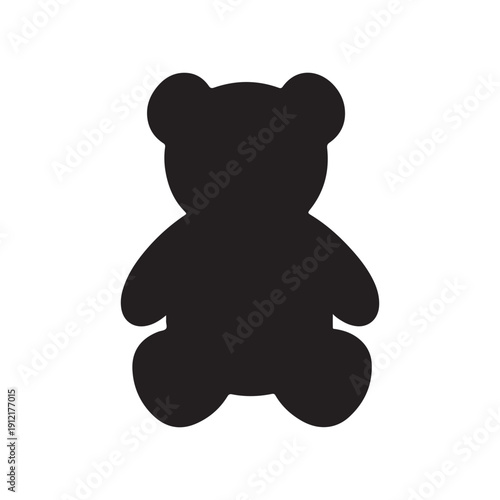 Black Teddy bear silhouette vector illustration
