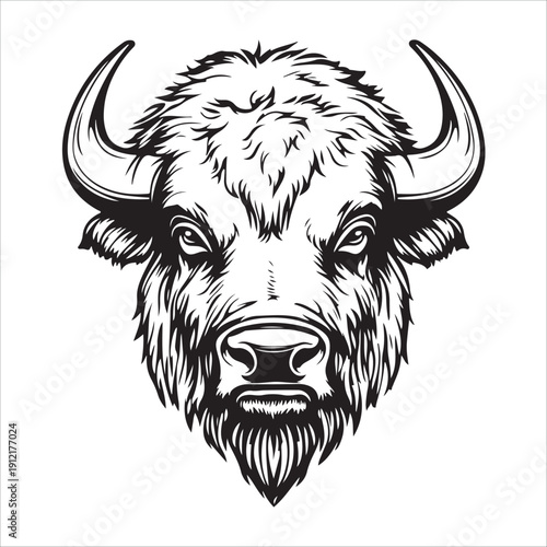 Head of bull silhouette vector design