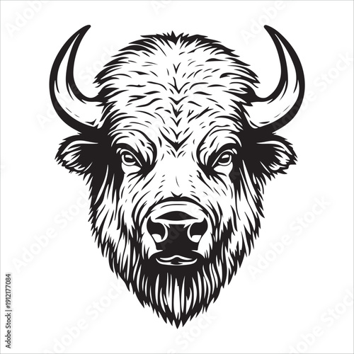 Head of bull silhouette vector design