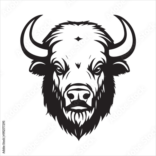 Head of bull silhouette vector design