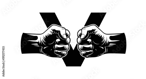 Two Fists Clenched Ready for a Fight.