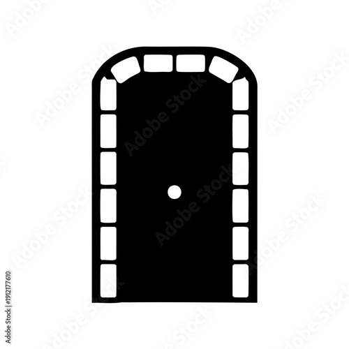 Black and white illustration of a film strip or reel design