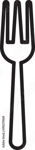 Fork Line Icon Vector Illustration Cutlery Symbol