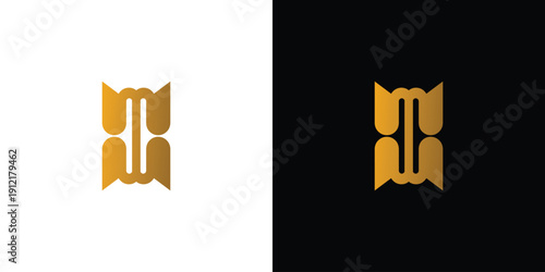 Luxury and unique letter MW initials logo design