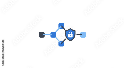 Digital Shield Protection Security Icon.