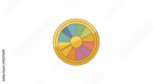 Colorful Wheel with Rainbow Sections.