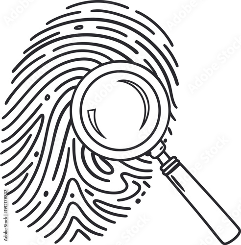 A magnifying glass over a fingerprint