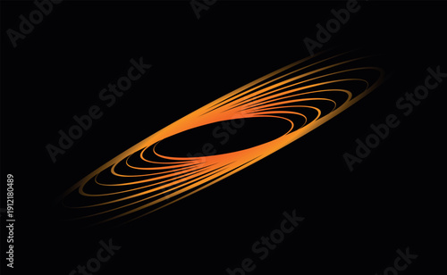 Dynamic abstract glowing orange elliptical lines creating a sense of energy and motion perfect for technology or futuristic design backgrounds