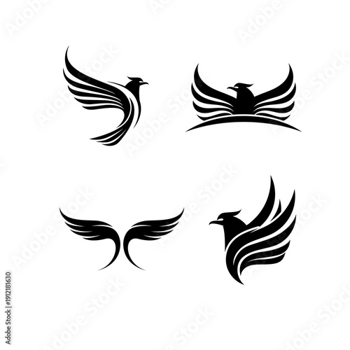 Bird Wings Illustration Symbolizing Freedom and Flight Concept
