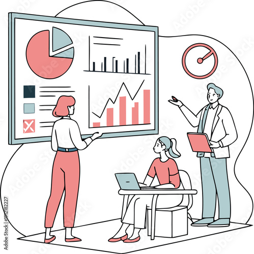 Data Analysis Team Working on Business Dashboard